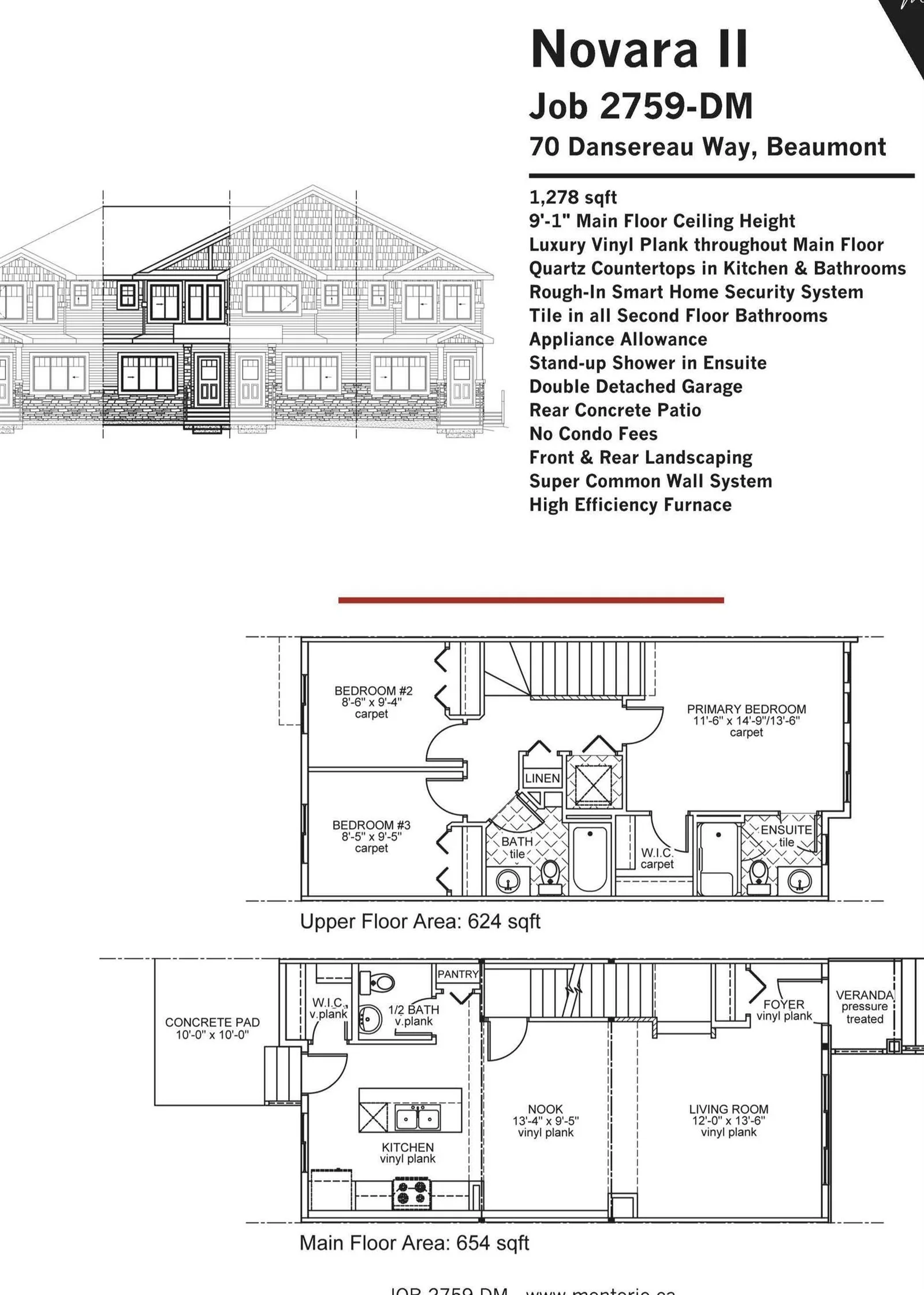 70 Dansereau WY, Beaumont - 3 bedroom Quadruplex for sale