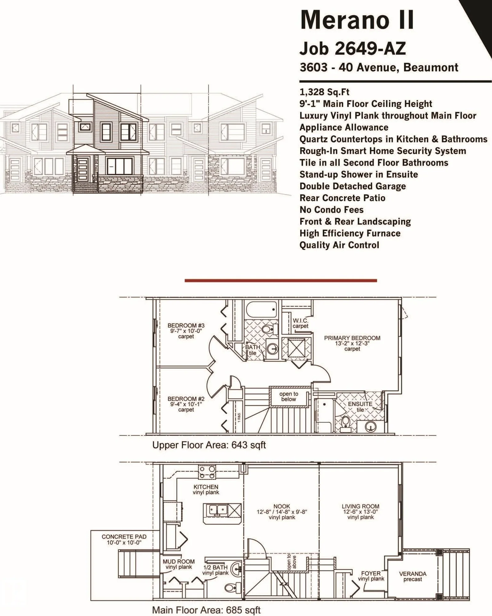 3603 40 AV, Beaumont - 3 bedroom Quadruplex for sale