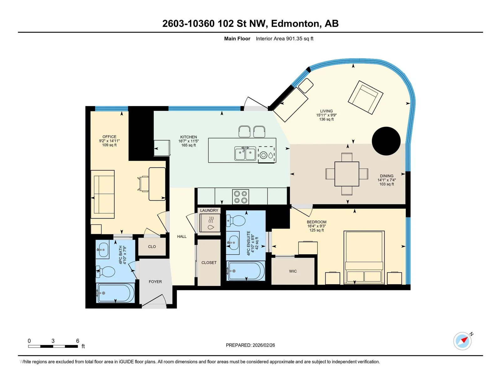 #2603 10360 102 ST NW, Edmonton - 2 bedroom Apartment for sale