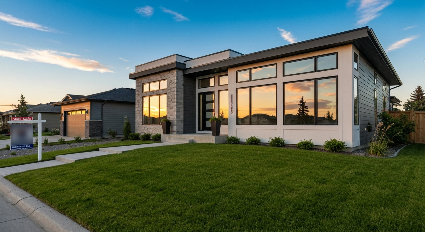 Modern Edmonton skyline with residential areas, symbolizing a new way to search for homes.