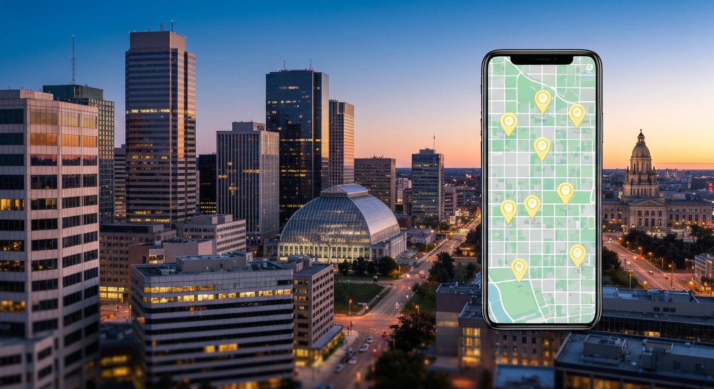 Smartphone screen showing BuyMyHomie real estate app with Edmonton home listings