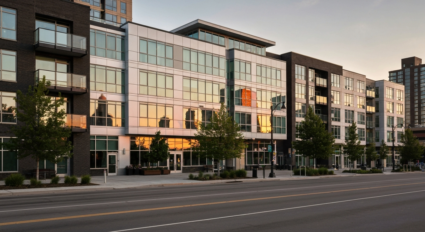 Exterior view of a modern duplex in Edmonton, suitable for investment