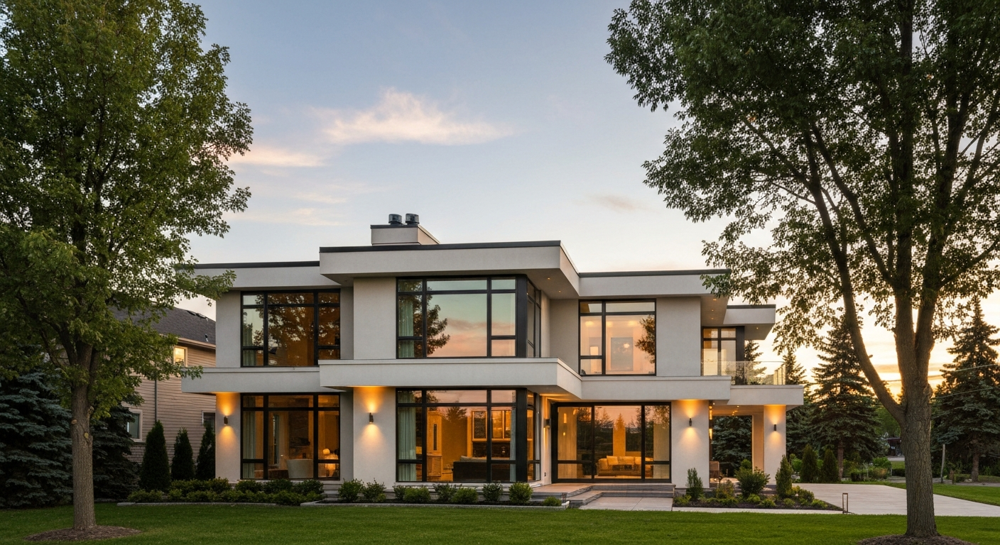 Stunning luxury home exterior in Edmonton, Alberta