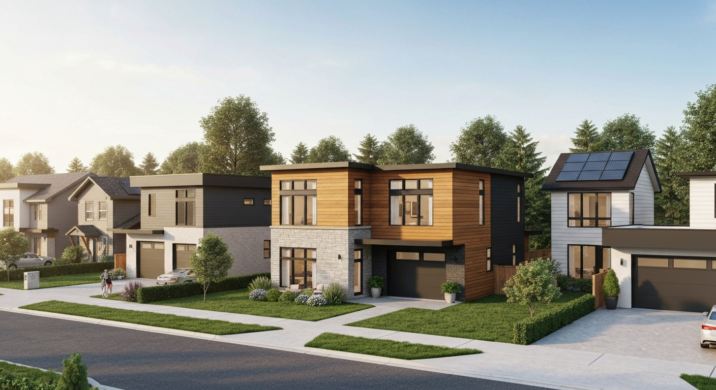Modern move-in ready home exterior in Edmonton
