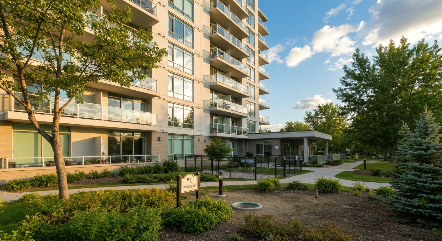 Modern pet-friendly condo interior in Edmonton