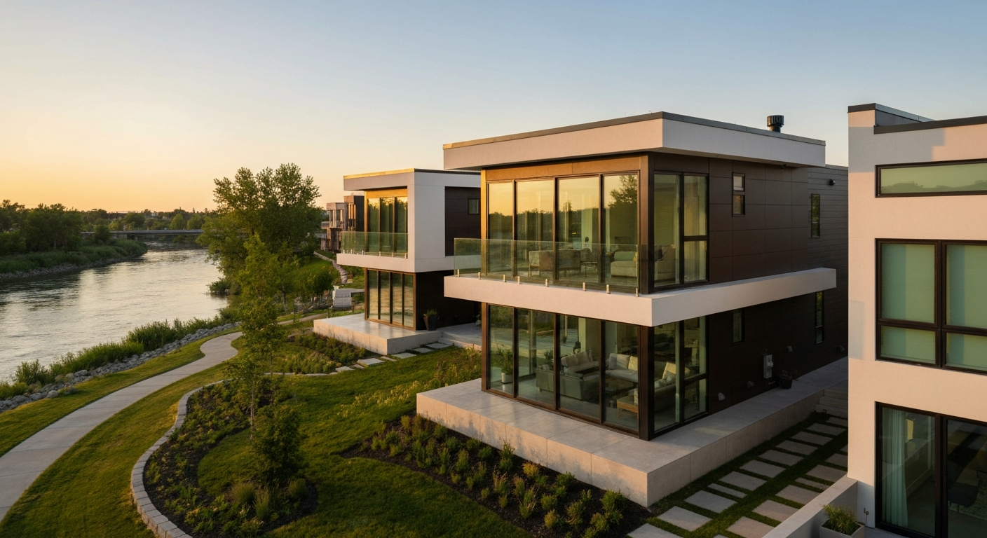 Homes for sale in Riverbend, Edmonton with mature trees and green spaces.