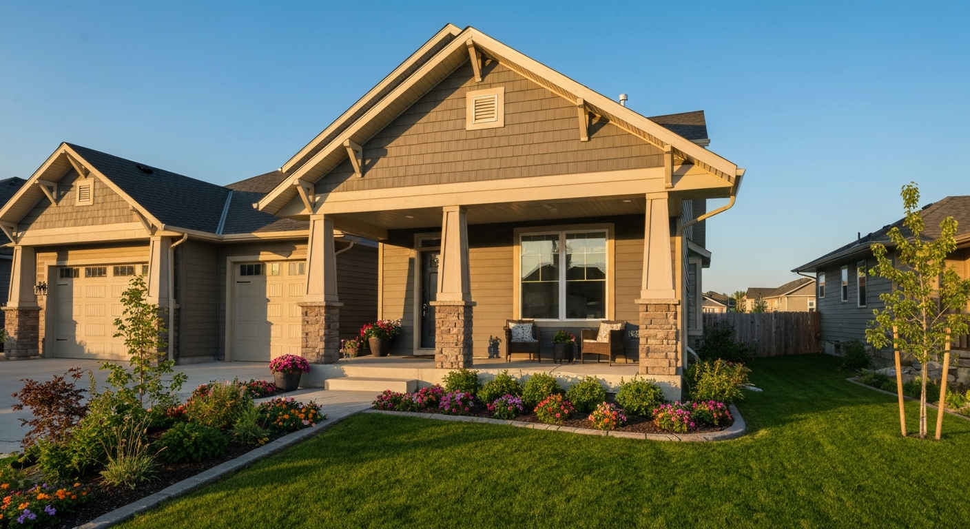 Exterior of a modern home in Spruce Grove, Alberta