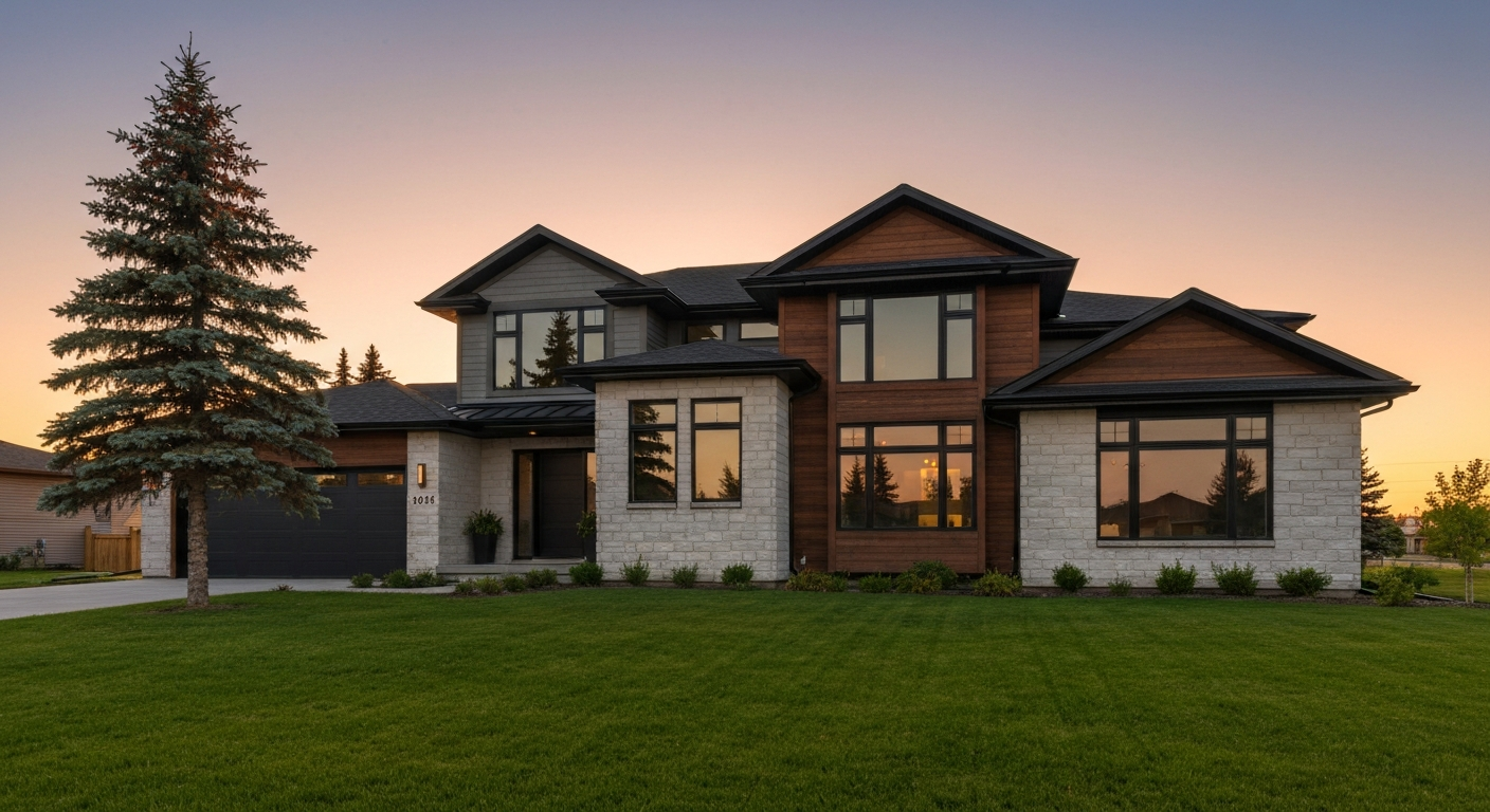 Beautiful modern house with a large yard in a Stony Plain residential neighborhood