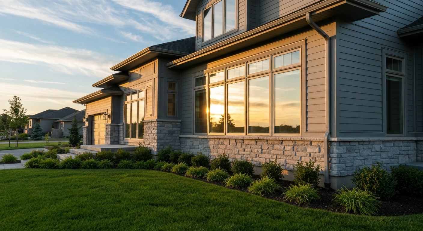 Street view of homes in The Hamptons, Edmonton