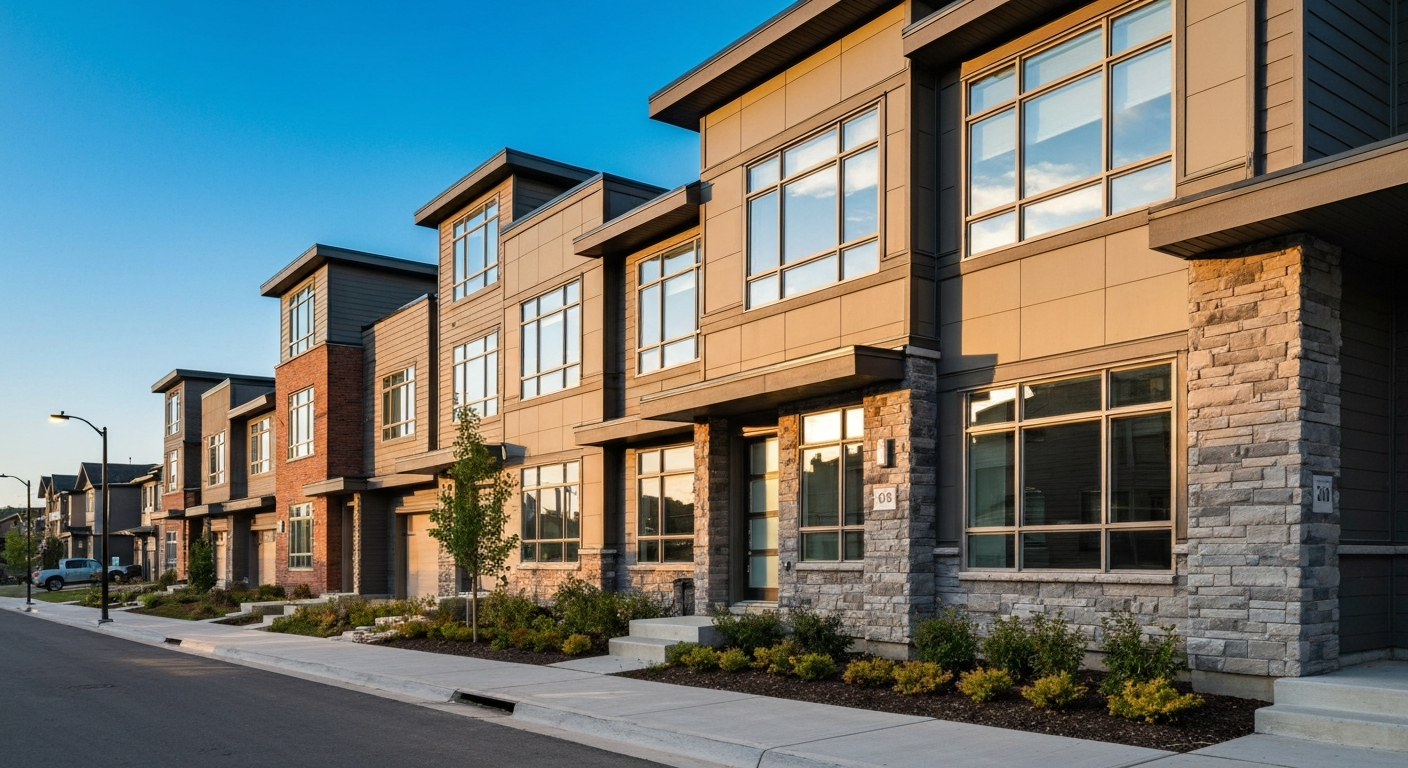 Modern townhouse complex in Edmonton, Alberta